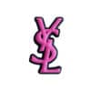 YSL Yves Saint Laurent French Luxury stylized logo  dark pink MQ087-41 Shoe Charm