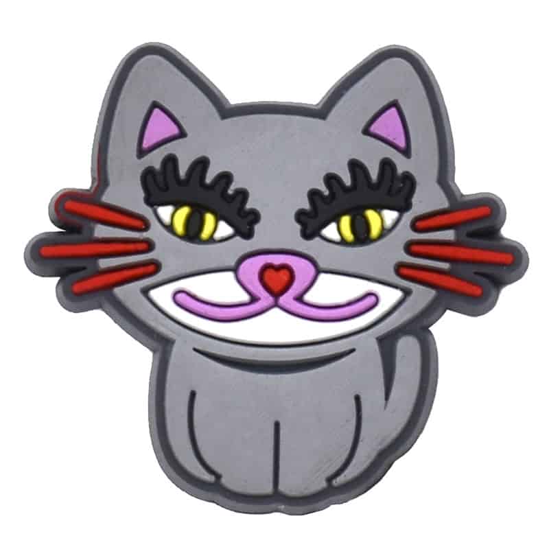 Grey pussy cat Clog Accessory for Clog Style Shoes - Classic Cat Gift image 0