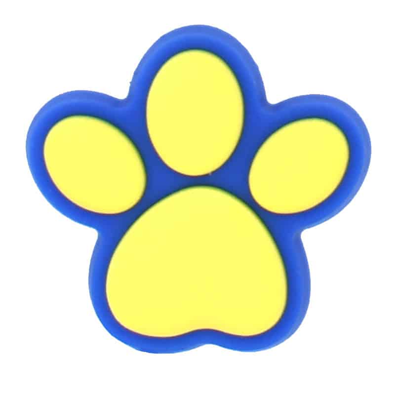 Shoe Charm - Yellow on Blue paw logo badge Paw Paw Patrol Footwear Charm for Clog Style Shoes image 0
