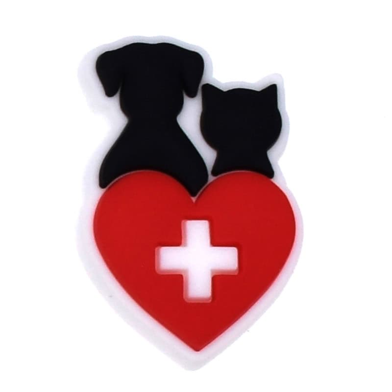 Puppy & Kitten Heart Clog Accessory for Clog Footwear - Stylish Medical UK image 0