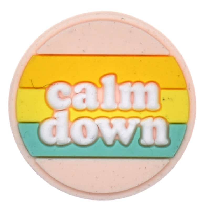 Calm Down sign Shoe Accessory for Clog Footwear - Stylish Food Gift Idea UK image 0