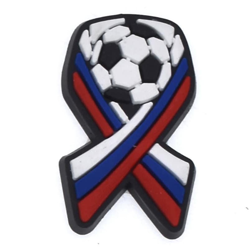 Footbal ribbon Shoe Charm for Clog Style Shoes - Novelty Sports Gift Idea UK image 0