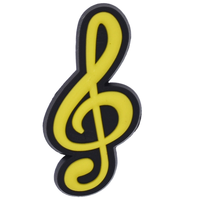 Treble clef black/yellow 08-07 Shoe Charm