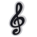 Treble clef white/black 08-08 Shoe Charm