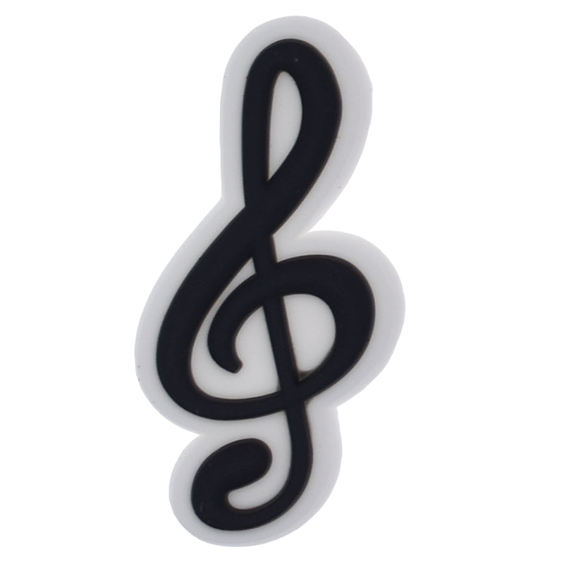 Treble clef white/black 08-08 Shoe Charm