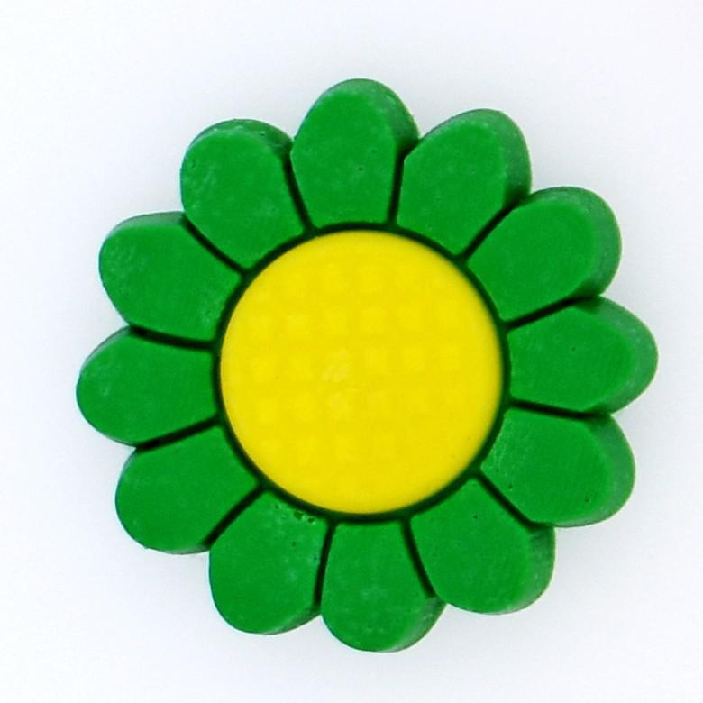 Green petals yellow centre 13-06 Shoe Charm