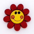 Flower - Red smiley Flower - 13-08 Shoe Charm