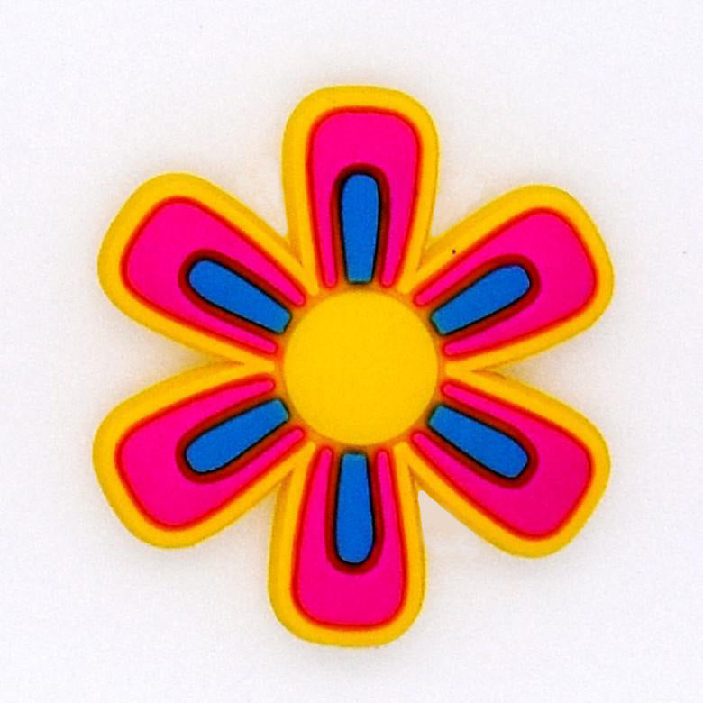 Flower - Yellow/pink/blue petals 13-15 Shoe Charm