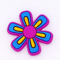 Pink centre yellow blue petals 13-18 Shoe Charm