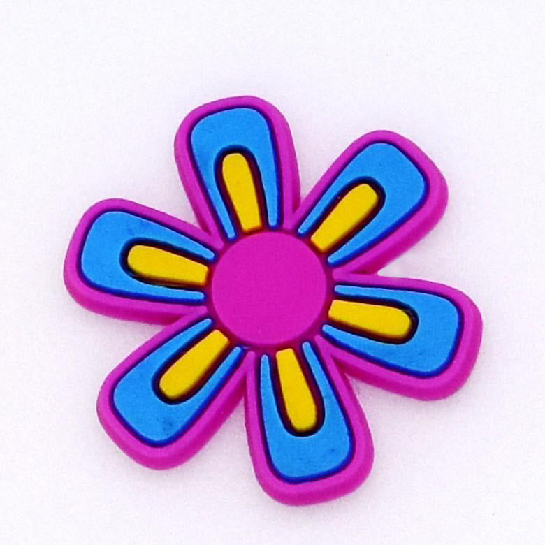 Pink centre yellow blue petals 13-18 Shoe Charm