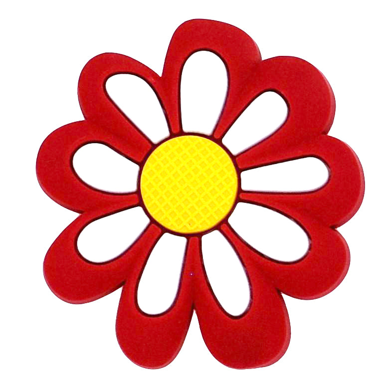 Dark red/white/yellow 13-23 Shoe Charm