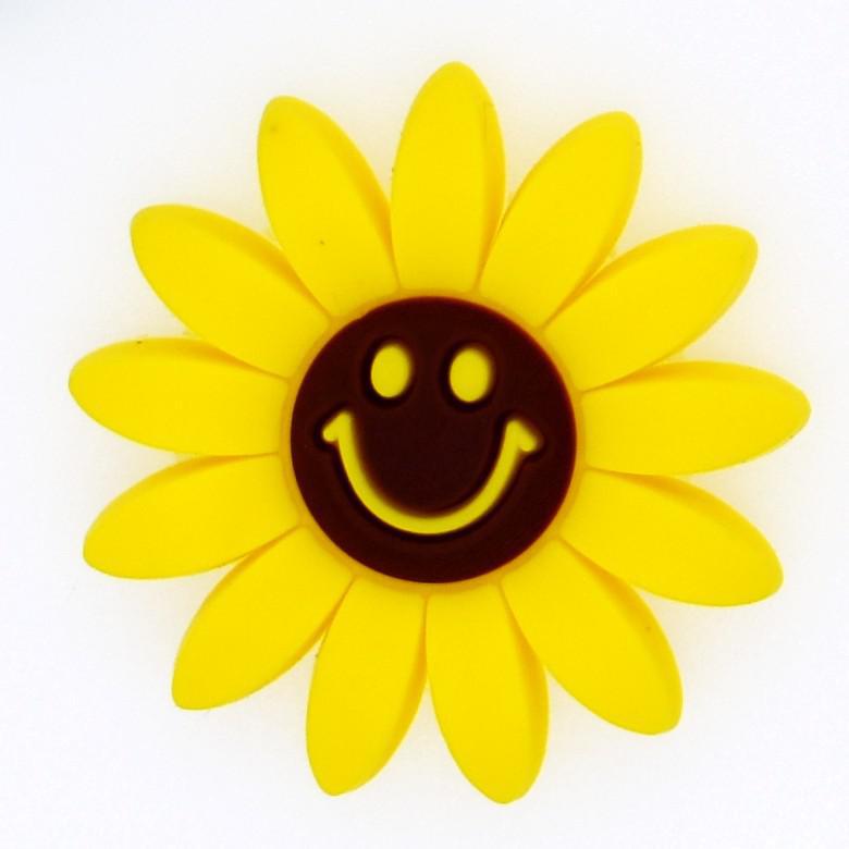 Yellow/black smiley 13-29 Shoe Charm