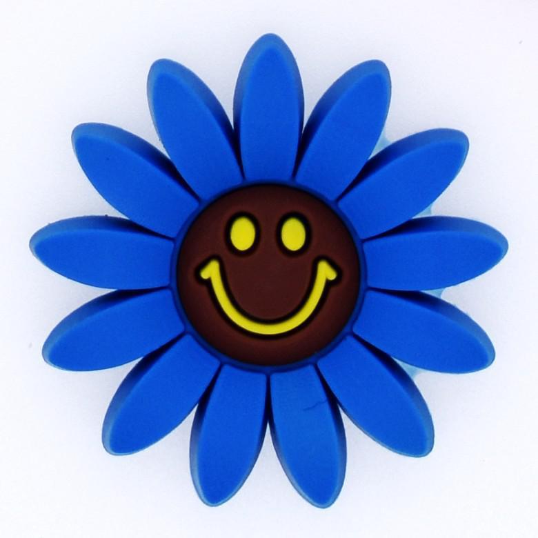 Blue/black smiley 13-31 Shoe Charm