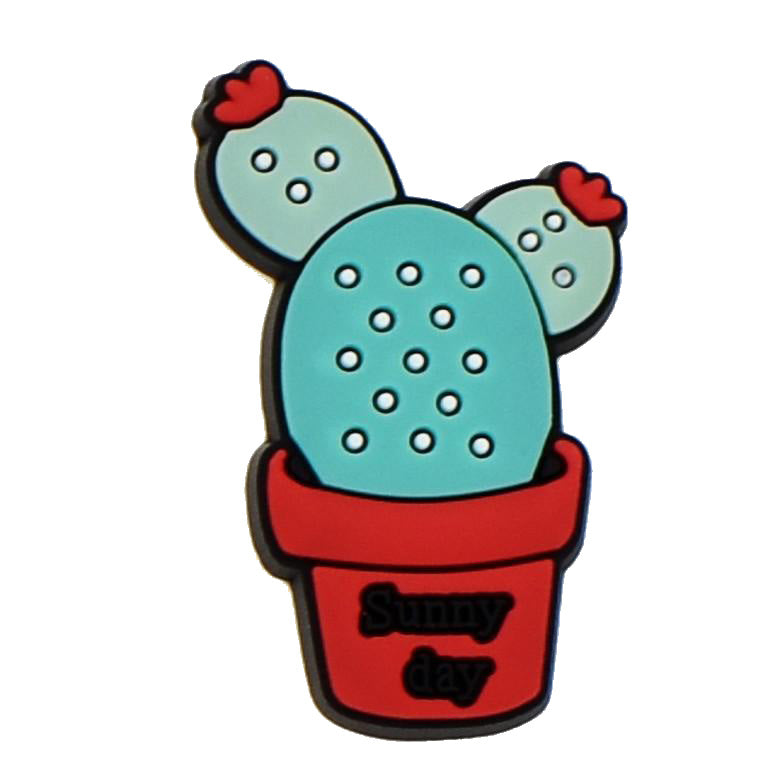 Blue cactus in red pot 13-37 Shoe Charm