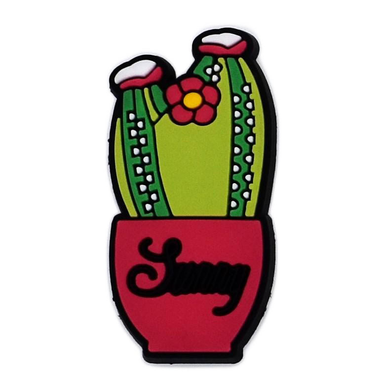 Tall green cactus in red pot 13-41 Shoe Charm