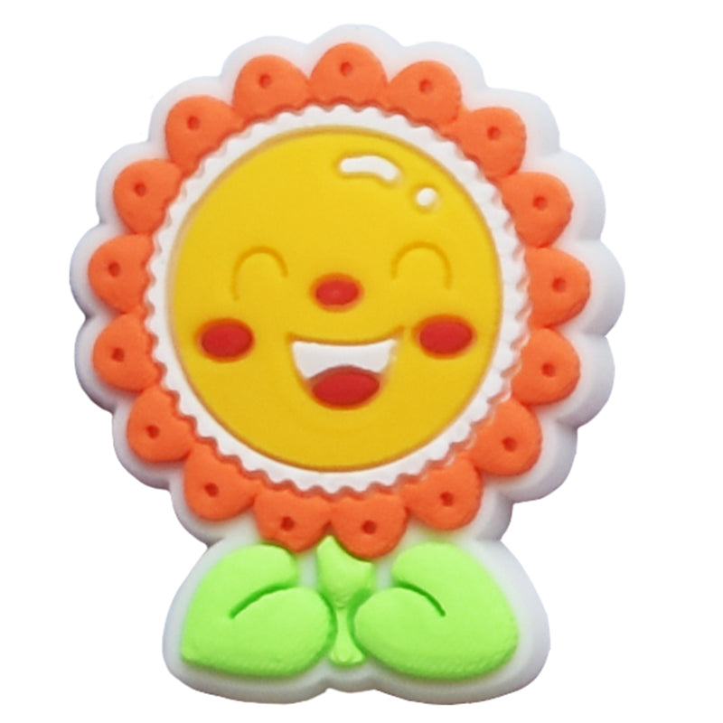 Orange/yellow smiley plant 13-72 Shoe Charm
