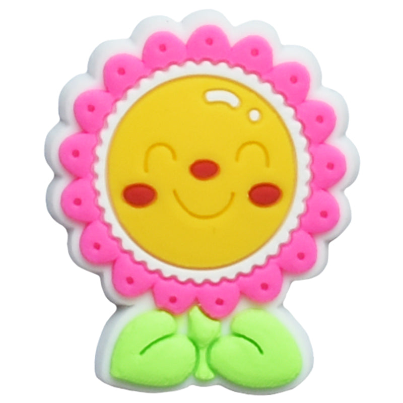 Pink/yellow smiley plant 13-75 Shoe Charm