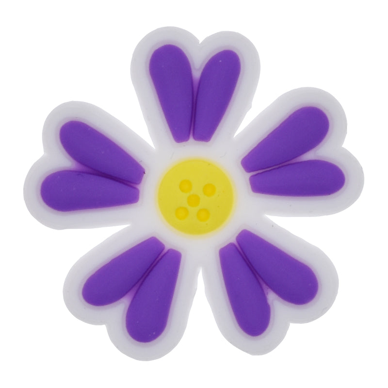 White/purple/yellow double daisey 13-91 Shoe Charm