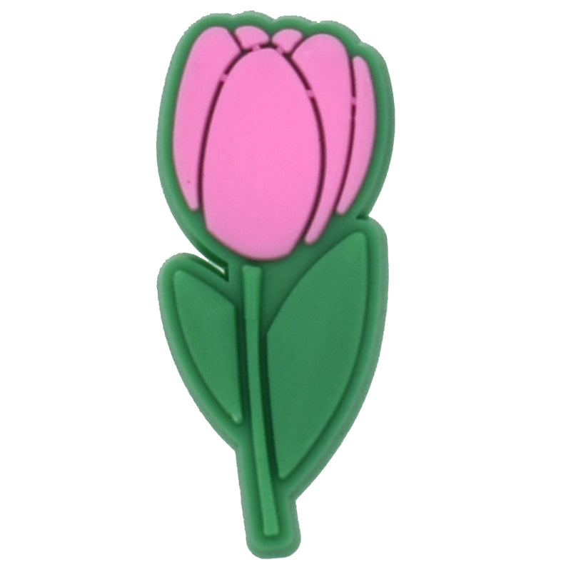 Pink tulip stem 13-95 Shoe Charm