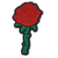 Red rose on stem 13-99 Shoe Charm