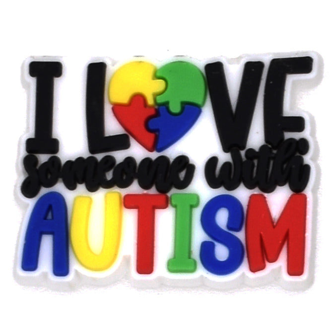 Autism aware  I LOVE AUTISM logo sign Shoe Charm 132-01
