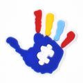 Autism coloured hand Shoe Charm132-02