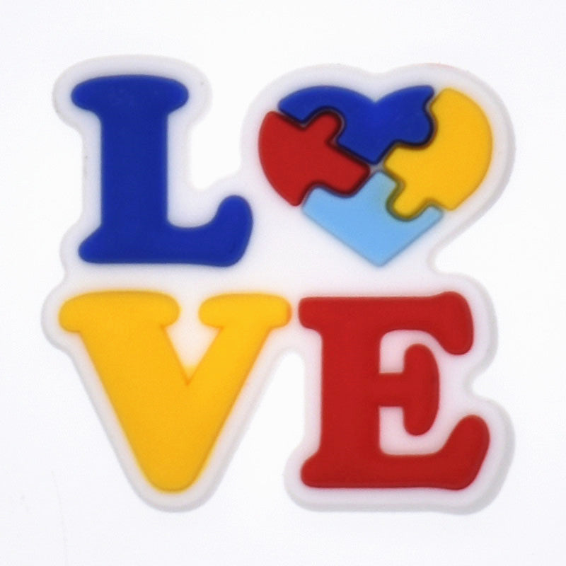 Autism LOVE symbol sign Shoe Charm 132-04
