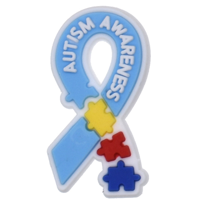 Autism Awareness Ribbon blue Shoe Charm 132-06