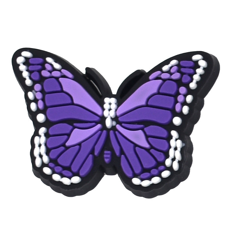 Butterfly flying purple 14-26 Shoe Charm