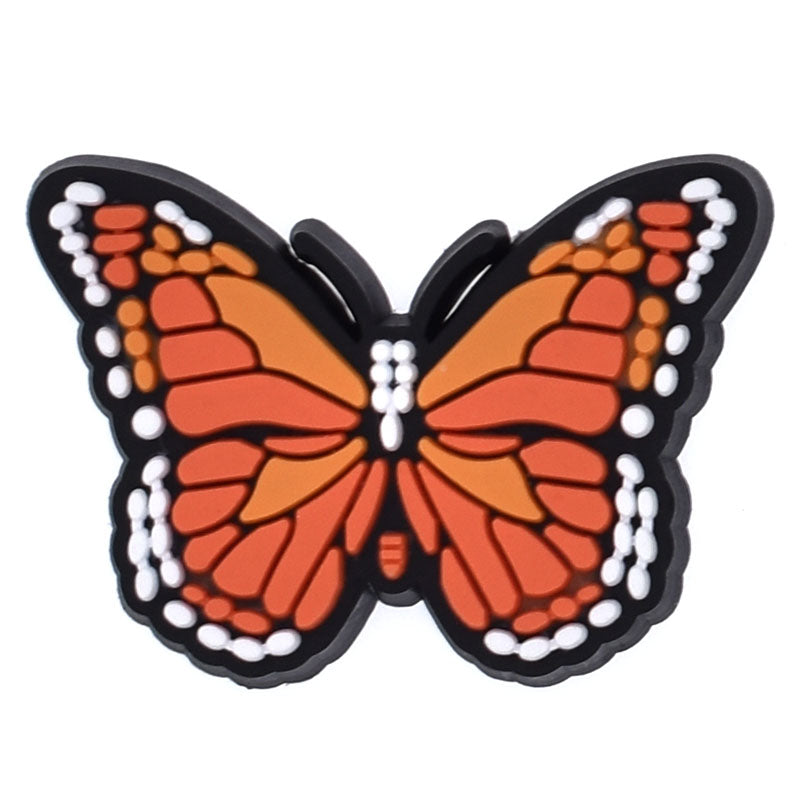 Butterfly flying orange 14-27 Shoe Charm