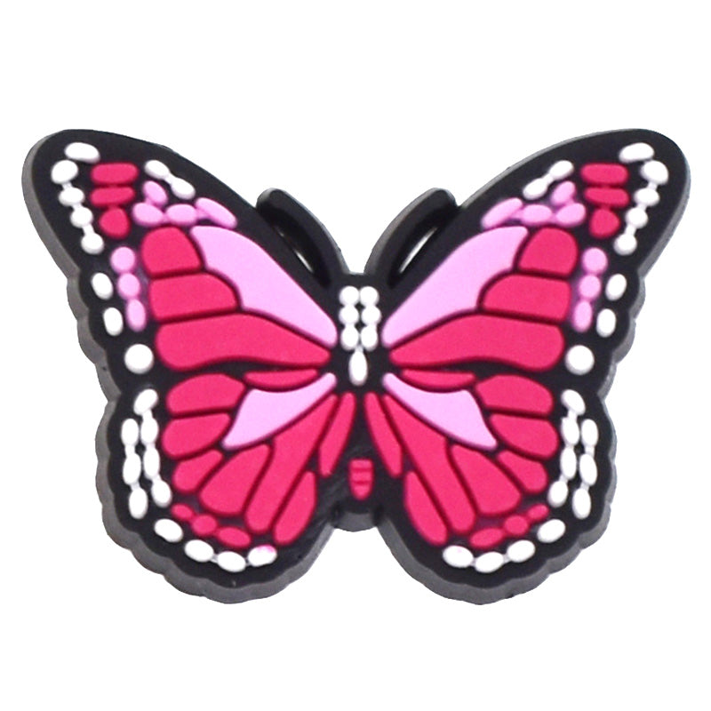 Butterfly flying red/pink 14-30 Shoe Charm