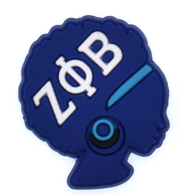 Woman silhouette with afro/headphones Alpha Phi Alpha 144-17 Shoe Charm
