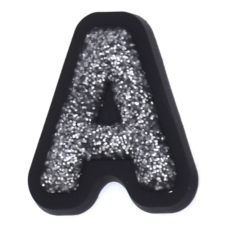 [product_title]A-Z LETTERS SILVER SPARKLE WITH BLACK FRAME