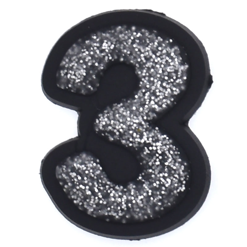[product_title]0-9 NUMBERS SPARKLE SILVER ON BLACK