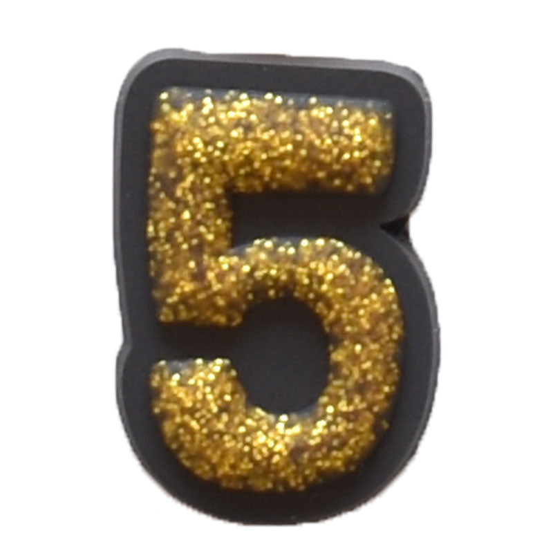 0-9 NUMBERS SPARKLE GOLD ON BLACK FRAME – Shoe Charm