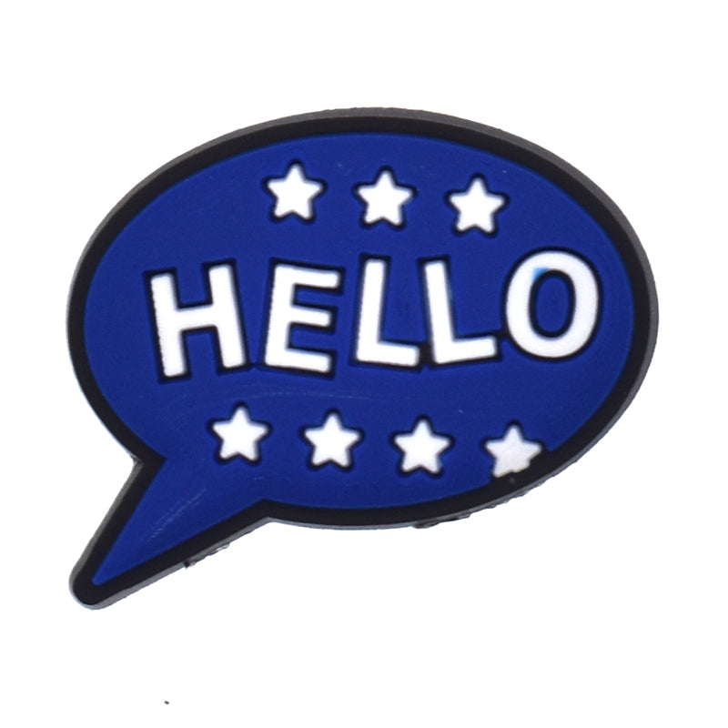 Hello speech bubble sign logo 46-05 Shoe Charm
