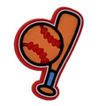 Baseball bat & orange ball 23-35 Shoe Charm