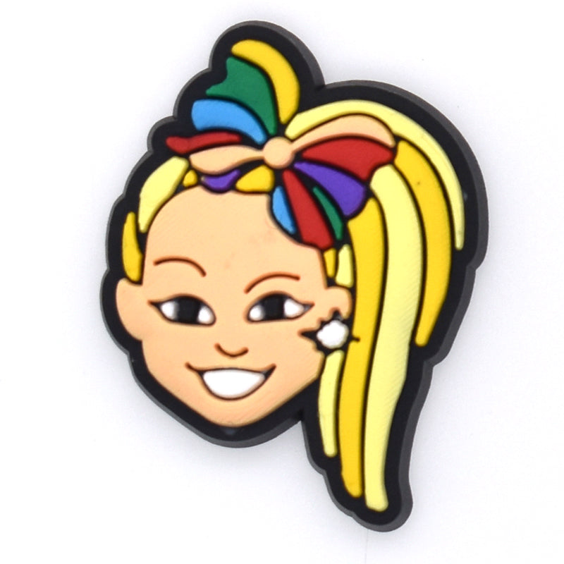 Happy girl with blonde hair Decorative PVC 319-02 Shoe Charm
