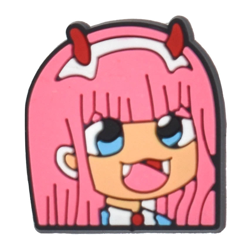 Pink hair devil girl Fashion Croc Shoe Charm 373-01 Shoe Charm