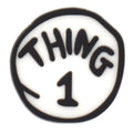 THING 1 HERE'S THE THING badge logo sign Snoopy 412-07 Shoe Charm