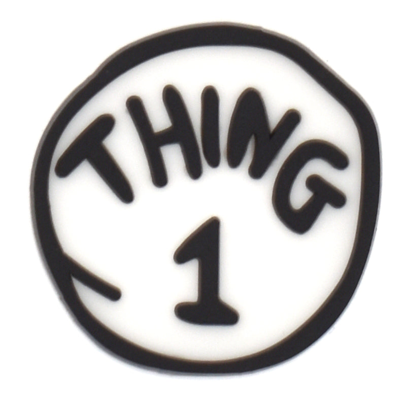 THING 1 HERE'S THE THING badge logo sign Snoopy 412-07 Shoe Charm