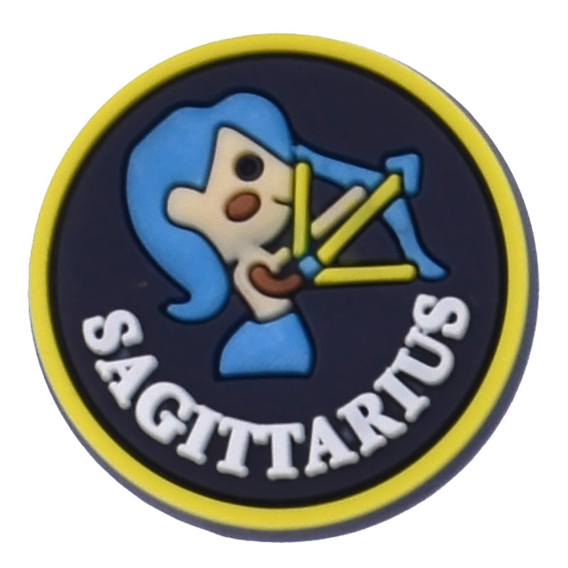 SAGITTARIUS round badge sign logo Astrology, Horoscope 42-14 Shoe Charm