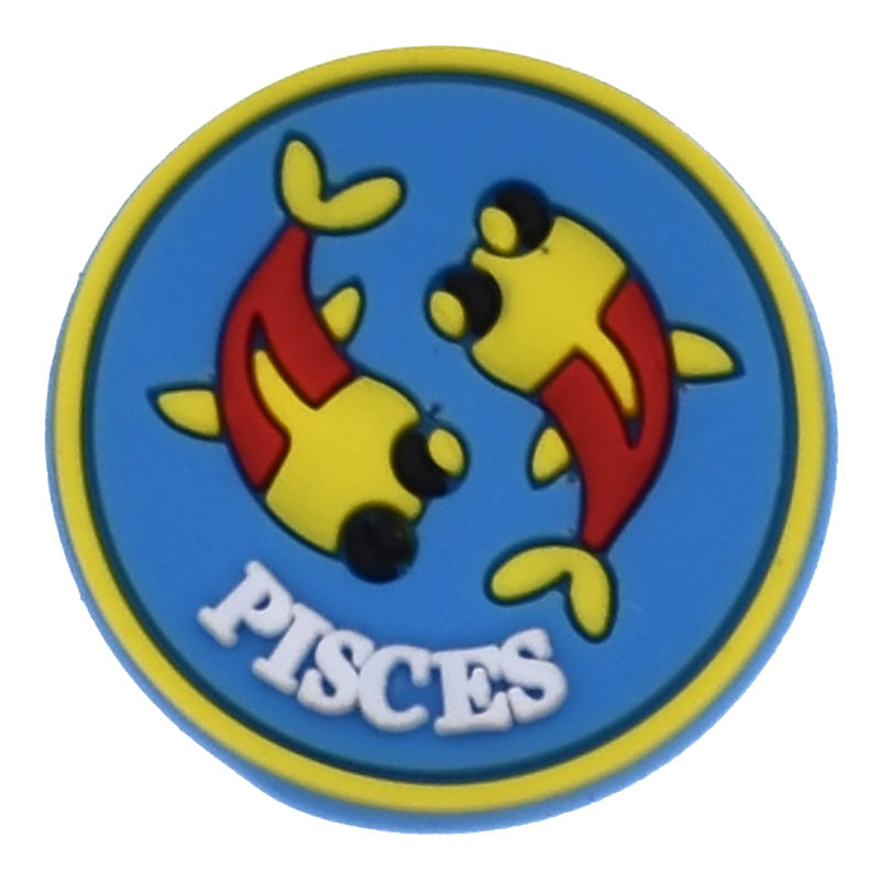 PISCES round badge sign logo Astrology, Horoscope 42-17 Shoe Charm