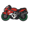 Motorbike red wit hgreen tyres 432-14 Shoe Charm