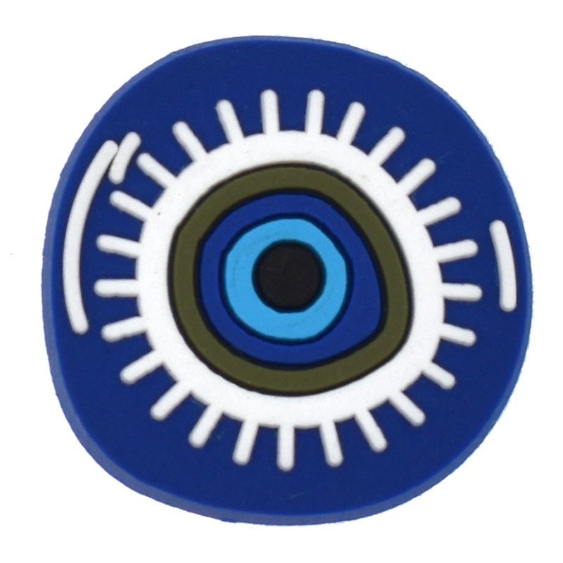 Round blue on blue Evil Eye 449-01 Shoe Charm