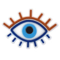 Oval blue/blue with brown eye lashes Evil Eye 449-04 Shoe Charm