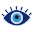 Oval blue/blue with straight lashes Evil Eye 449-05 Shoe Charm