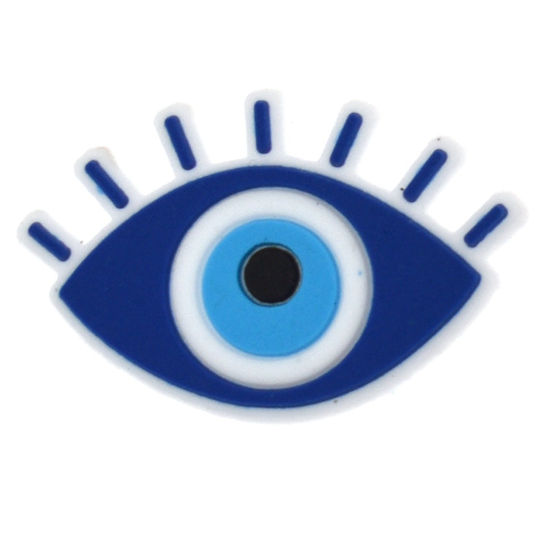 Oval blue/blue with straight lashes Evil Eye 449-05 Shoe Charm