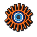 Round blue/blue with orange lashes Evil Eye 449-06 Shoe Charm
