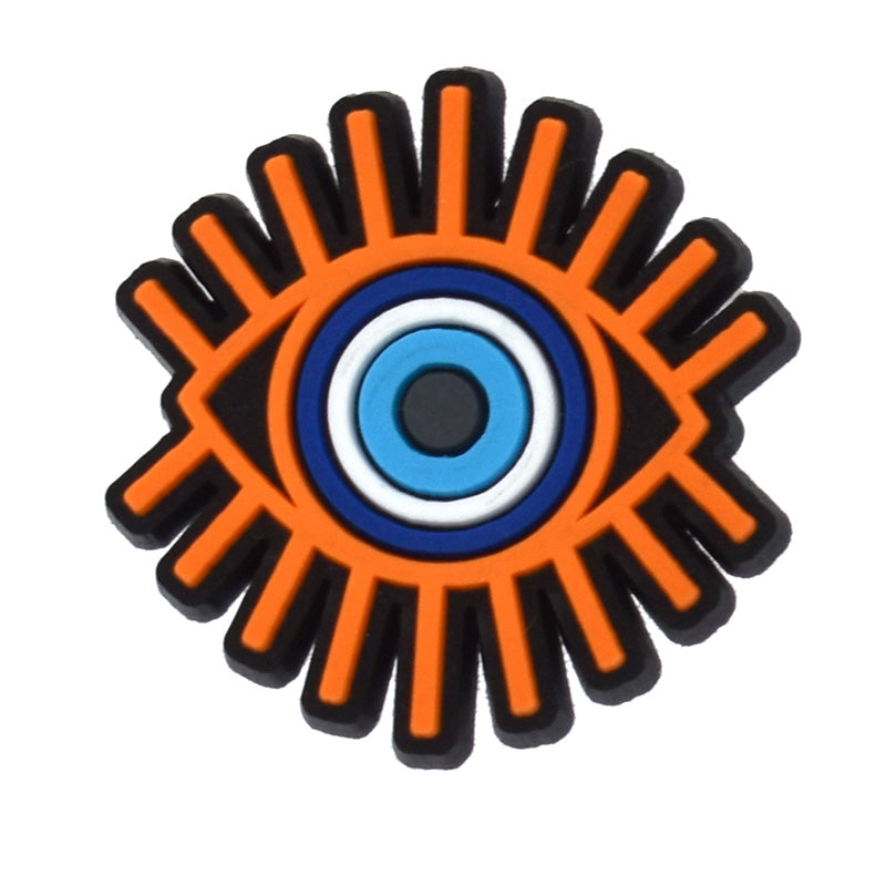 Round blue/blue with orange lashes Evil Eye 449-06 Shoe Charm